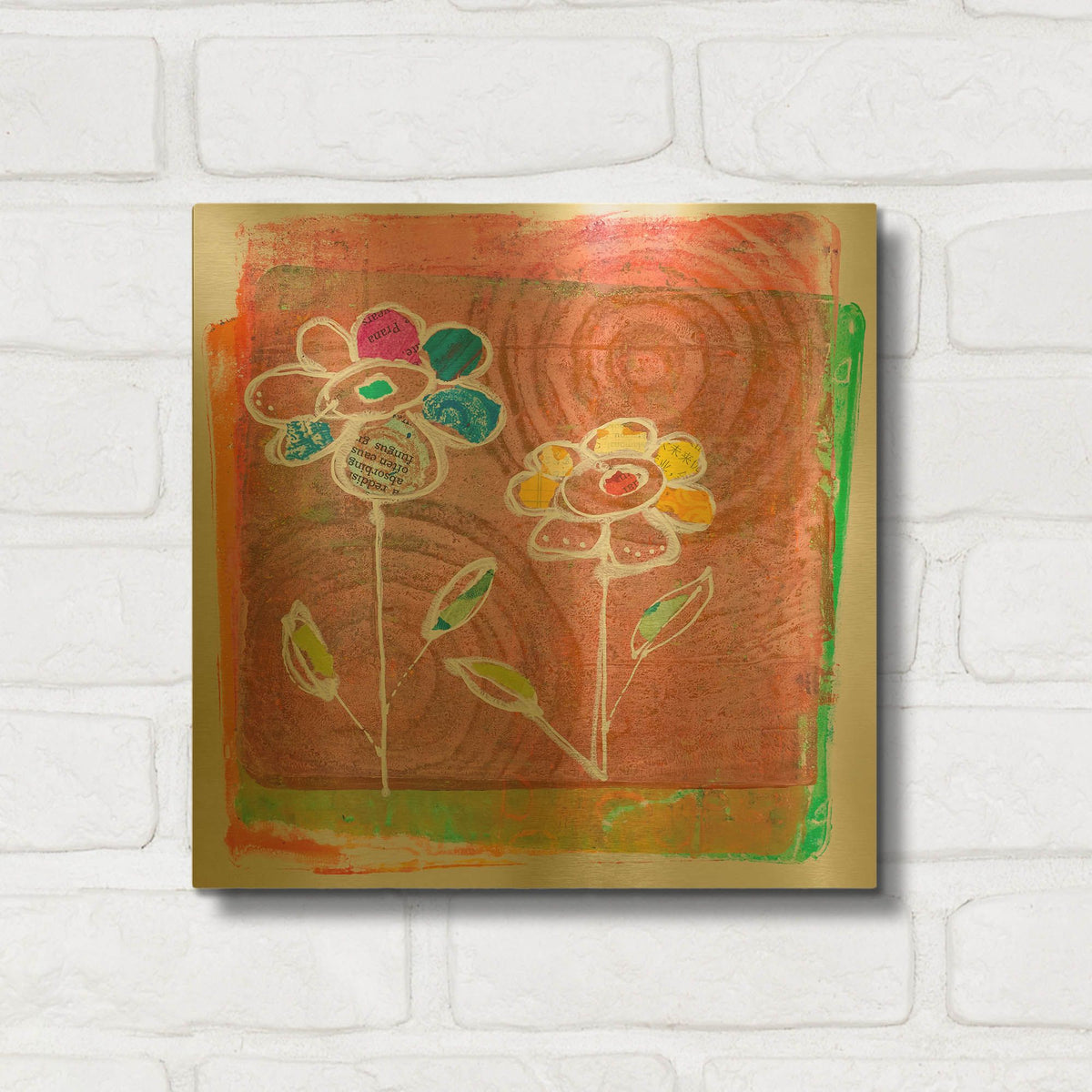 'Salmon Blooms' By St. Hilaire Elizabeth Gold Metal Wall Art