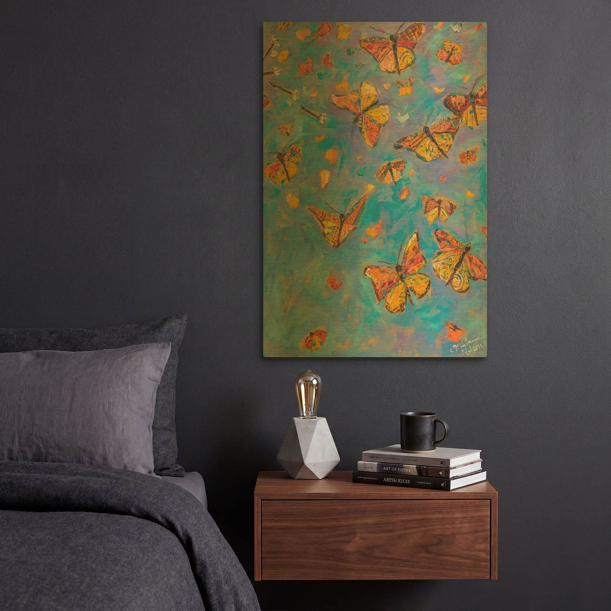 'Monarch Migration B' By St. Hilaire Elizabeth Gold Metal Wall Art