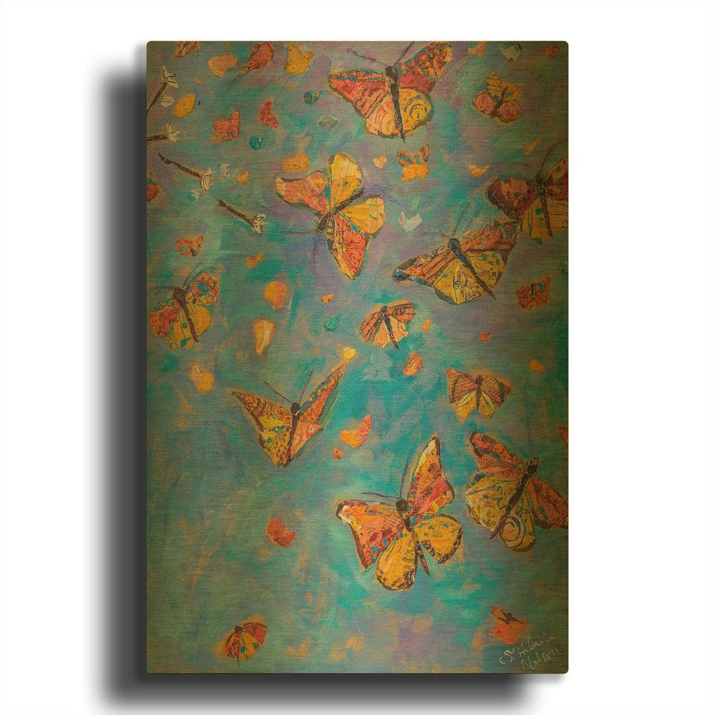 'Monarch Migration B' By St. Hilaire Elizabeth Gold Metal Wall Art