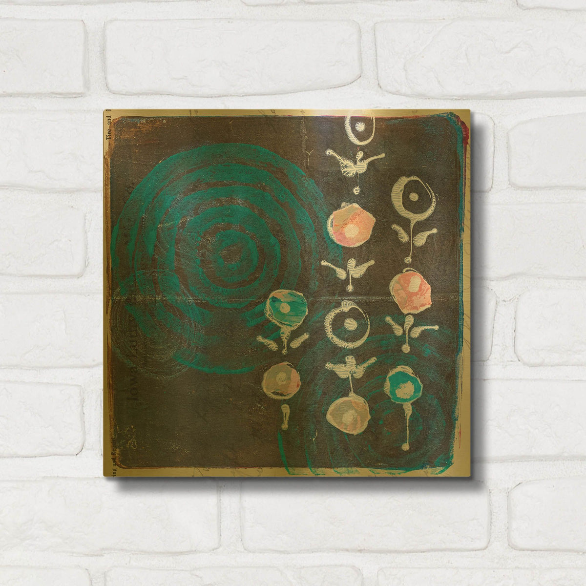 'Spiral Blooms Blue' By St. Hilaire Elizabeth Gold Metal Wall Art