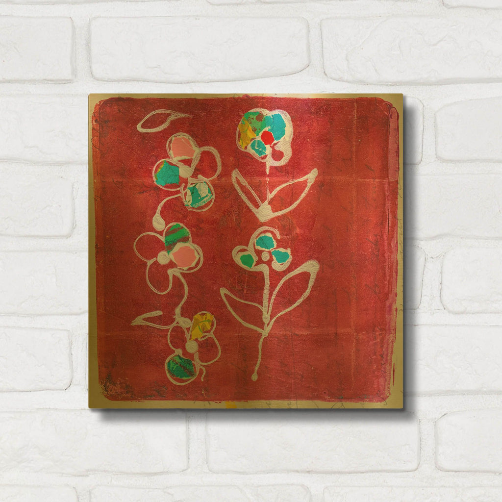 'Hot Pink Blooms' By St. Hilaire Elizabeth Gold Metal Wall Art