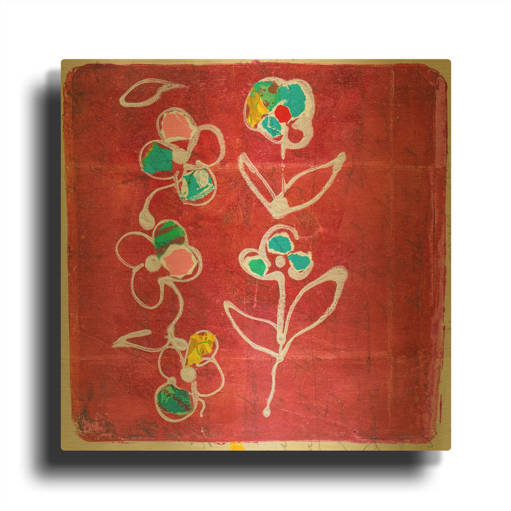 'Hot Pink Blooms' By St. Hilaire Elizabeth Gold Metal Wall Art