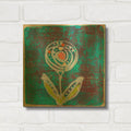 'Teal Blooms' By St. Hilaire Elizabeth Gold Metal Wall Art