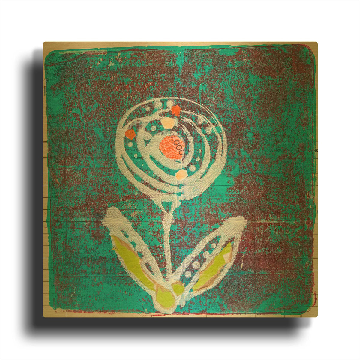 'Teal Blooms' By St. Hilaire Elizabeth Gold Metal Wall Art