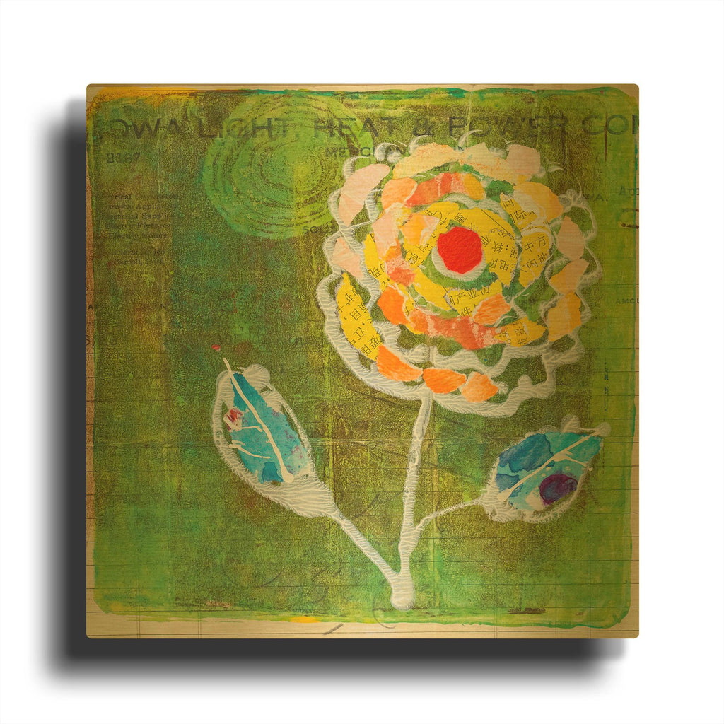 'Green Blooms' By St. Hilaire Elizabeth Gold Metal Wall Art