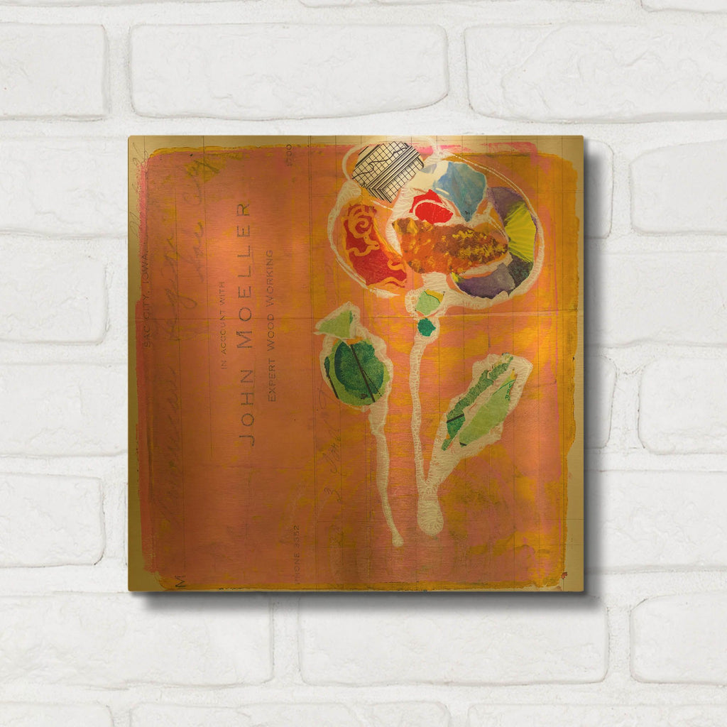 'Pink Blooms' By St. Hilaire Elizabeth Gold Metal Wall Art