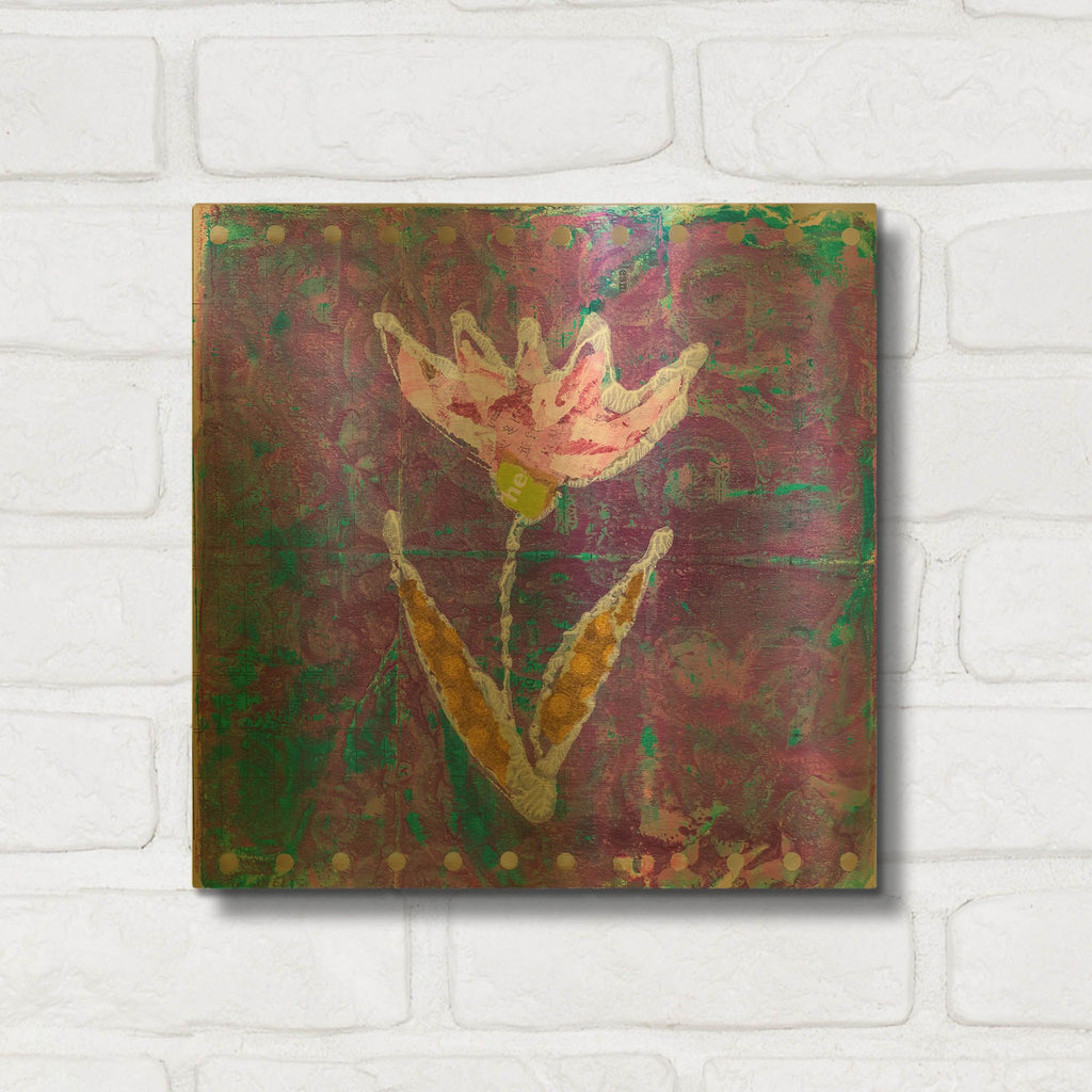 'Violet Tulip' By St. Hilaire Elizabeth Gold Metal Wall Art