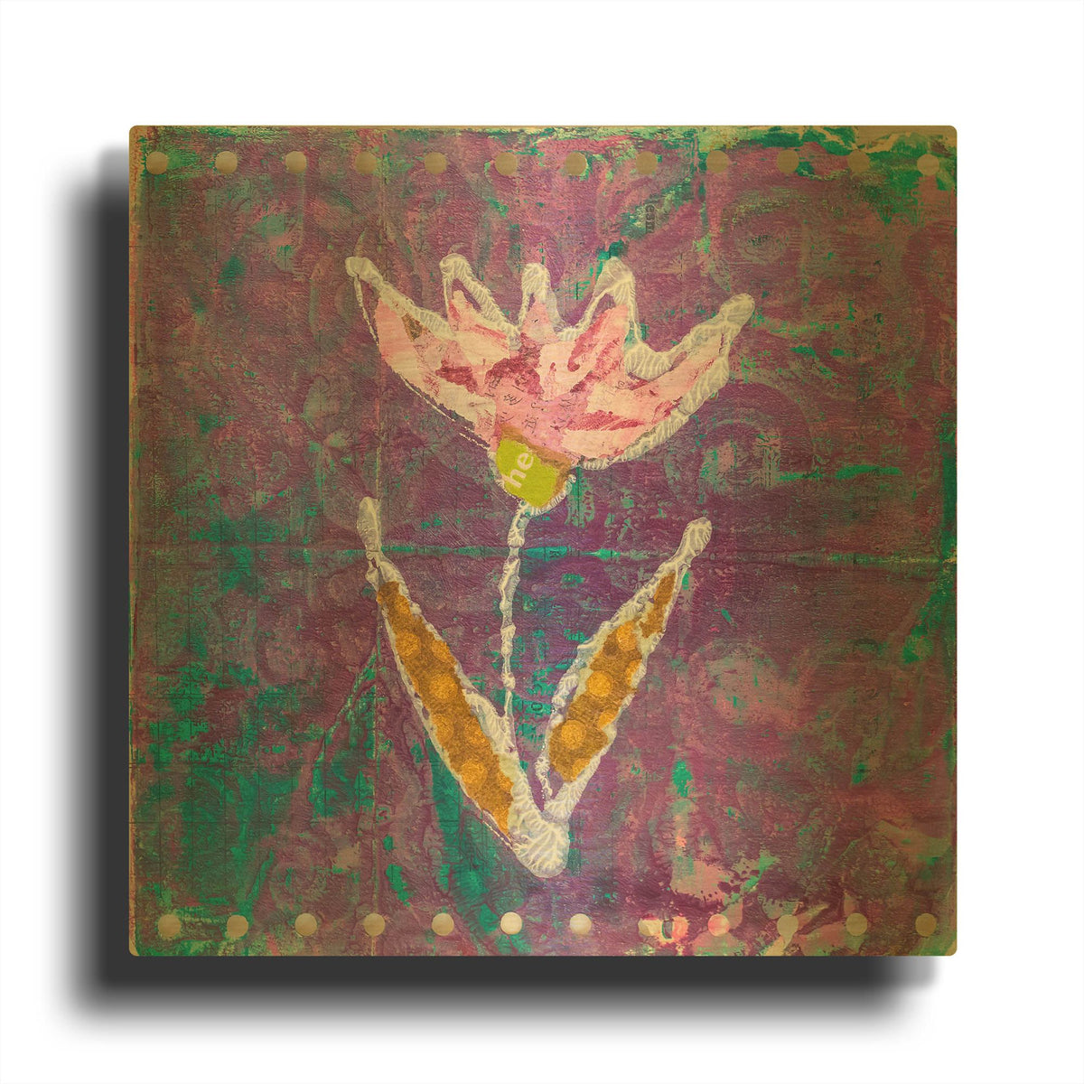 'Violet Tulip' By St. Hilaire Elizabeth Gold Metal Wall Art