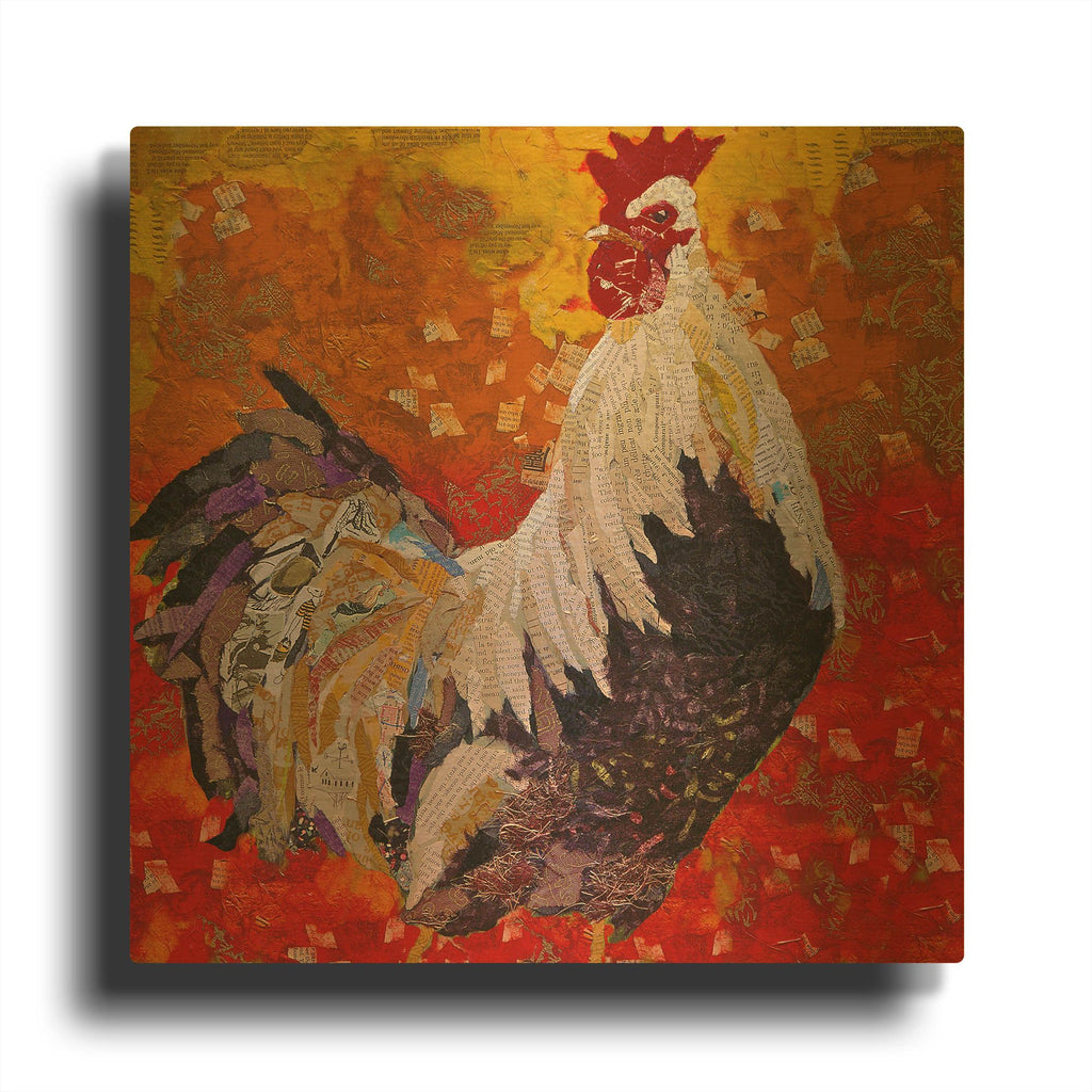 'Cock-A-Doodle D' By St. Hilaire Elizabeth Gold Metal Wall Art