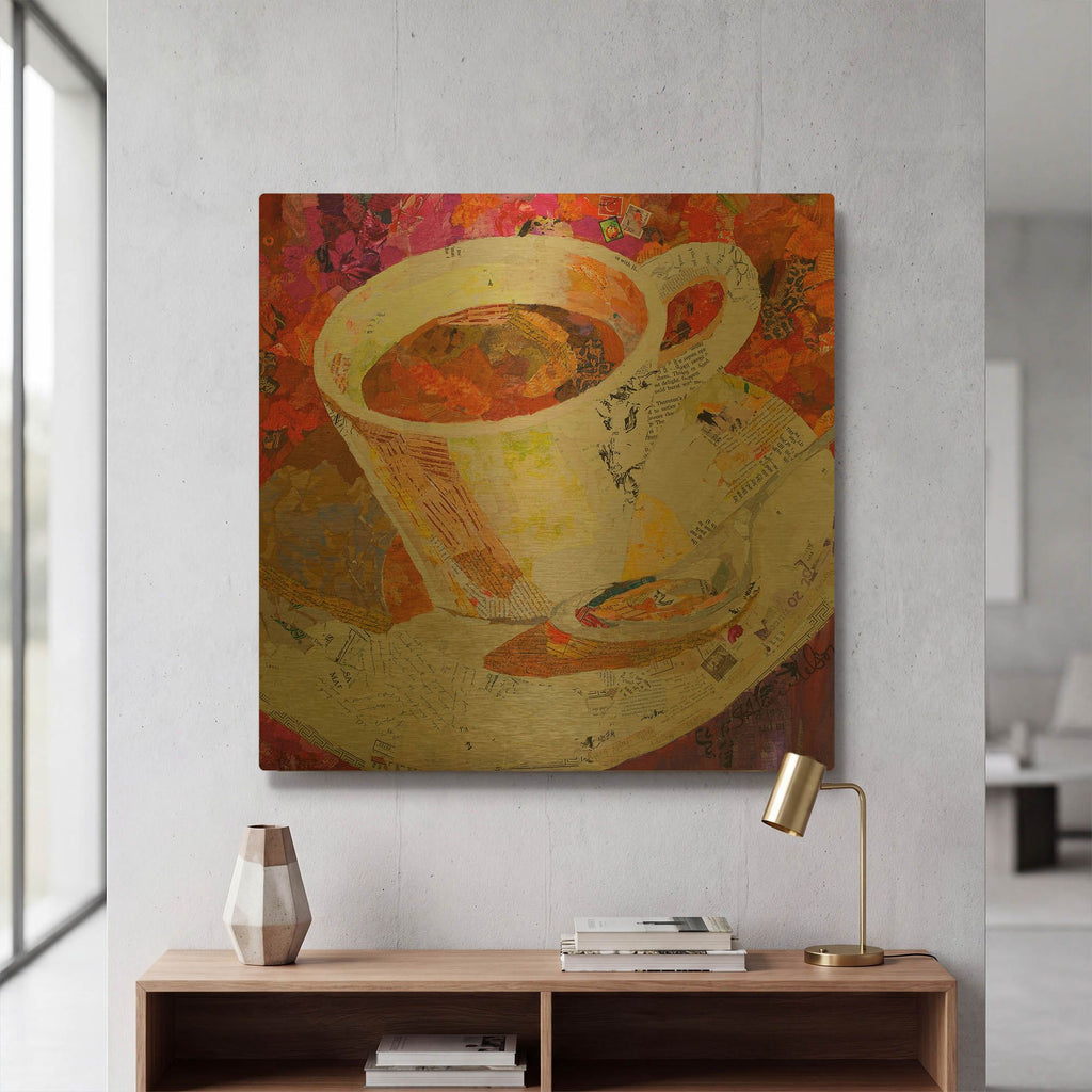 'Cafe au Lait' By St. Hilaire Elizabeth Gold Metal Wall Art