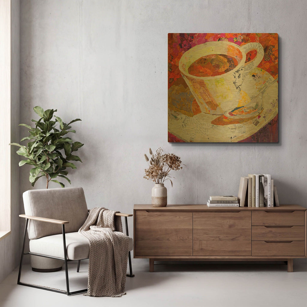 'Cafe au Lait' By St. Hilaire Elizabeth Gold Metal Wall Art
