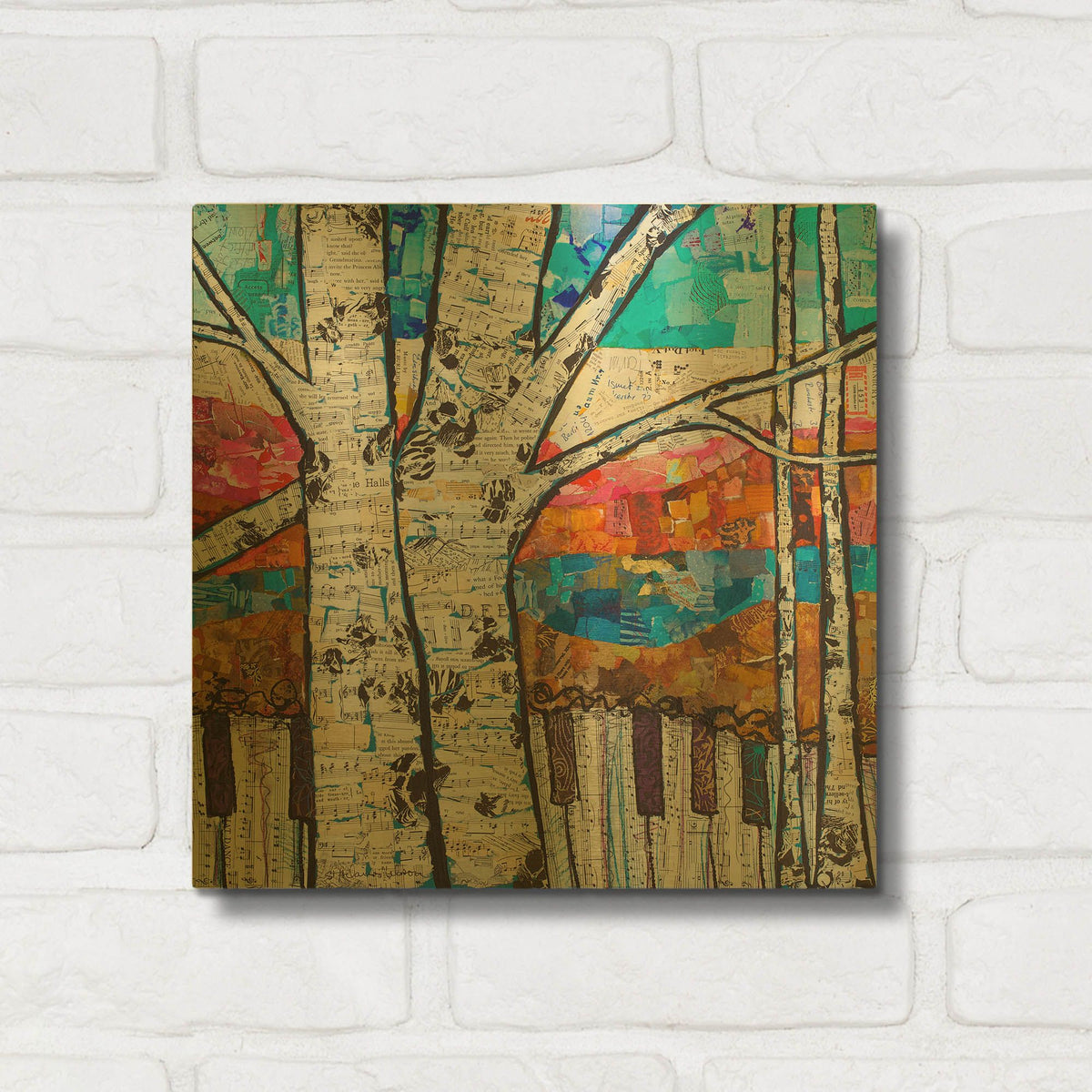 'Birch Keys 2' By St. Hilaire Elizabeth Gold Metal Wall Art