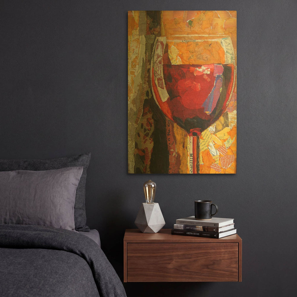 'Vino' By St. Hilaire Elizabeth Gold Metal Wall Art