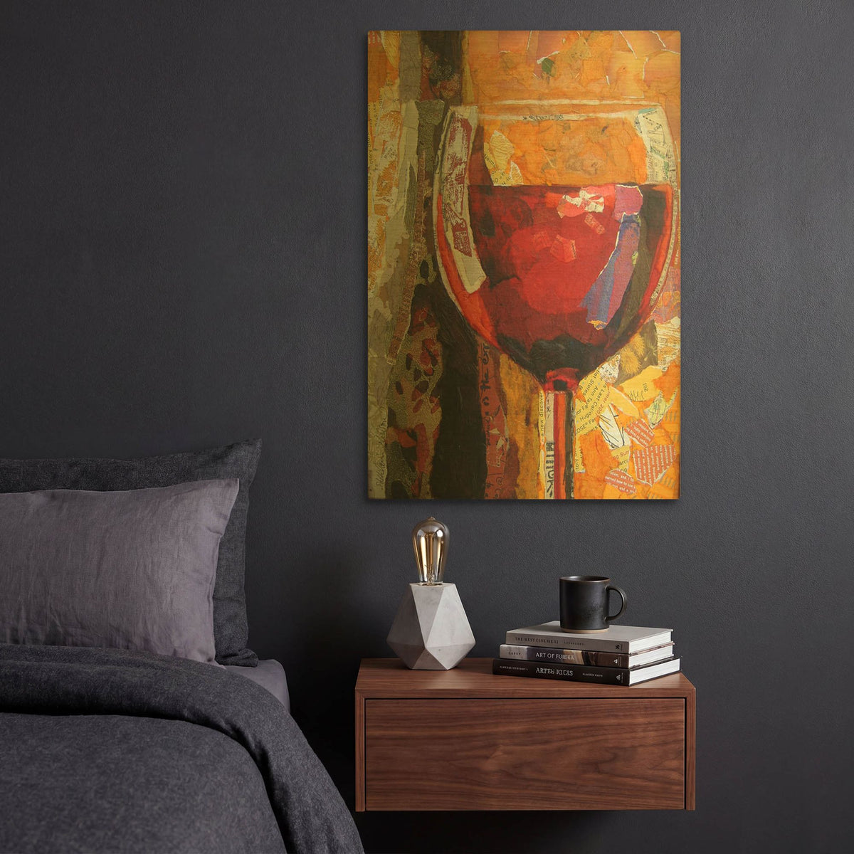 'Vino' By St. Hilaire Elizabeth Gold Metal Wall Art