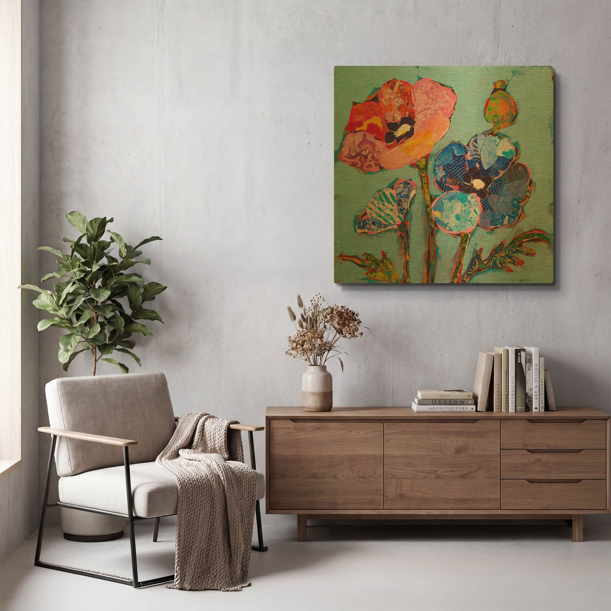 'Poppy 8' By St. Hilaire Elizabeth Gold Metal Wall Art