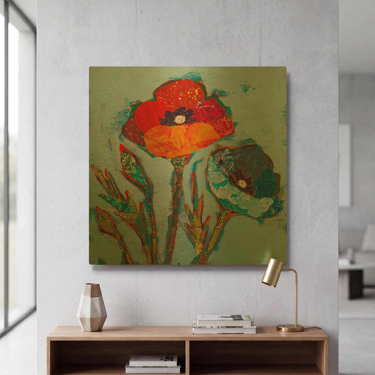 'Poppy 4' By St. Hilaire Elizabeth Gold Metal Wall Art