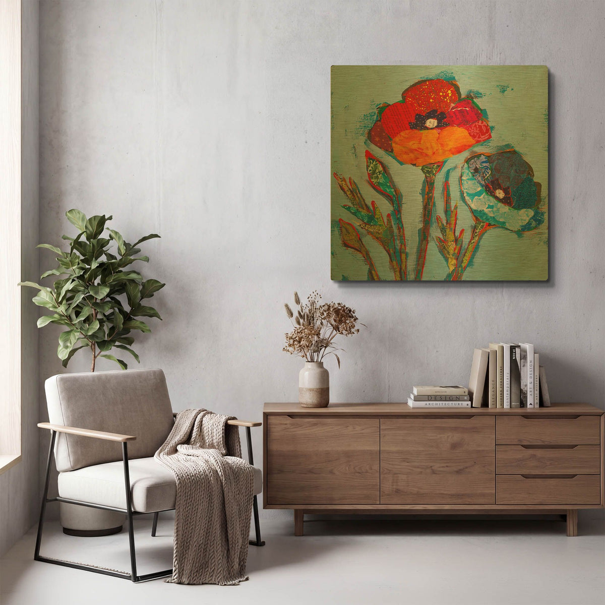 'Poppy 4' By St. Hilaire Elizabeth Gold Metal Wall Art