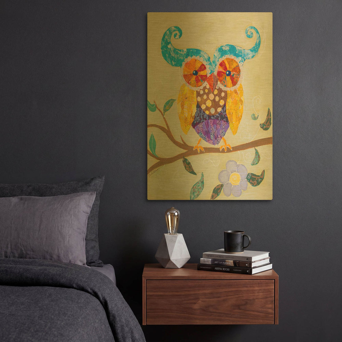 'Owl Always Love You' By St. Hilaire Elizabeth Gold Metal Wall Art