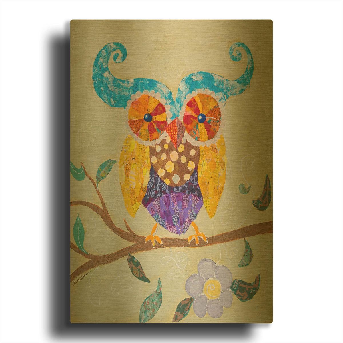 'Owl Always Love You' By St. Hilaire Elizabeth Gold Metal Wall Art