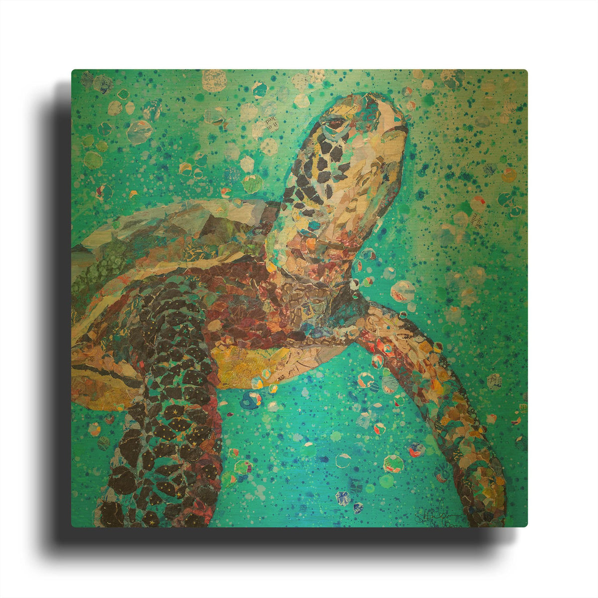 'Water Baby' By St. Hilaire Elizabeth Gold Metal Wall Art