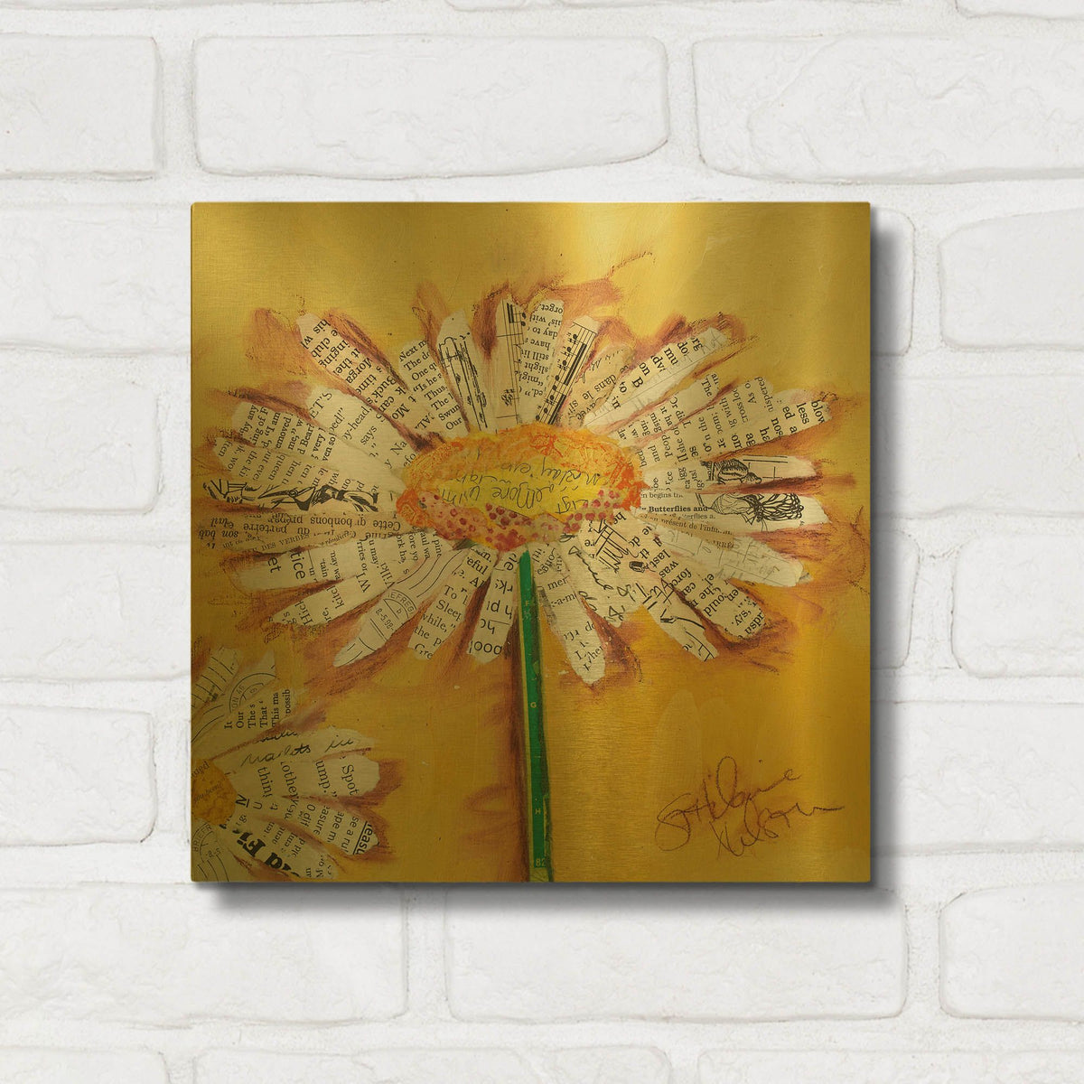 'He Loves Me' By St. Hilaire Elizabeth Gold Metal Wall Art