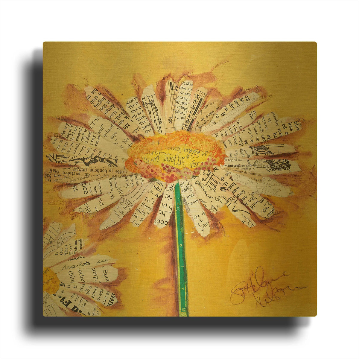 'He Loves Me' By St. Hilaire Elizabeth Gold Metal Wall Art