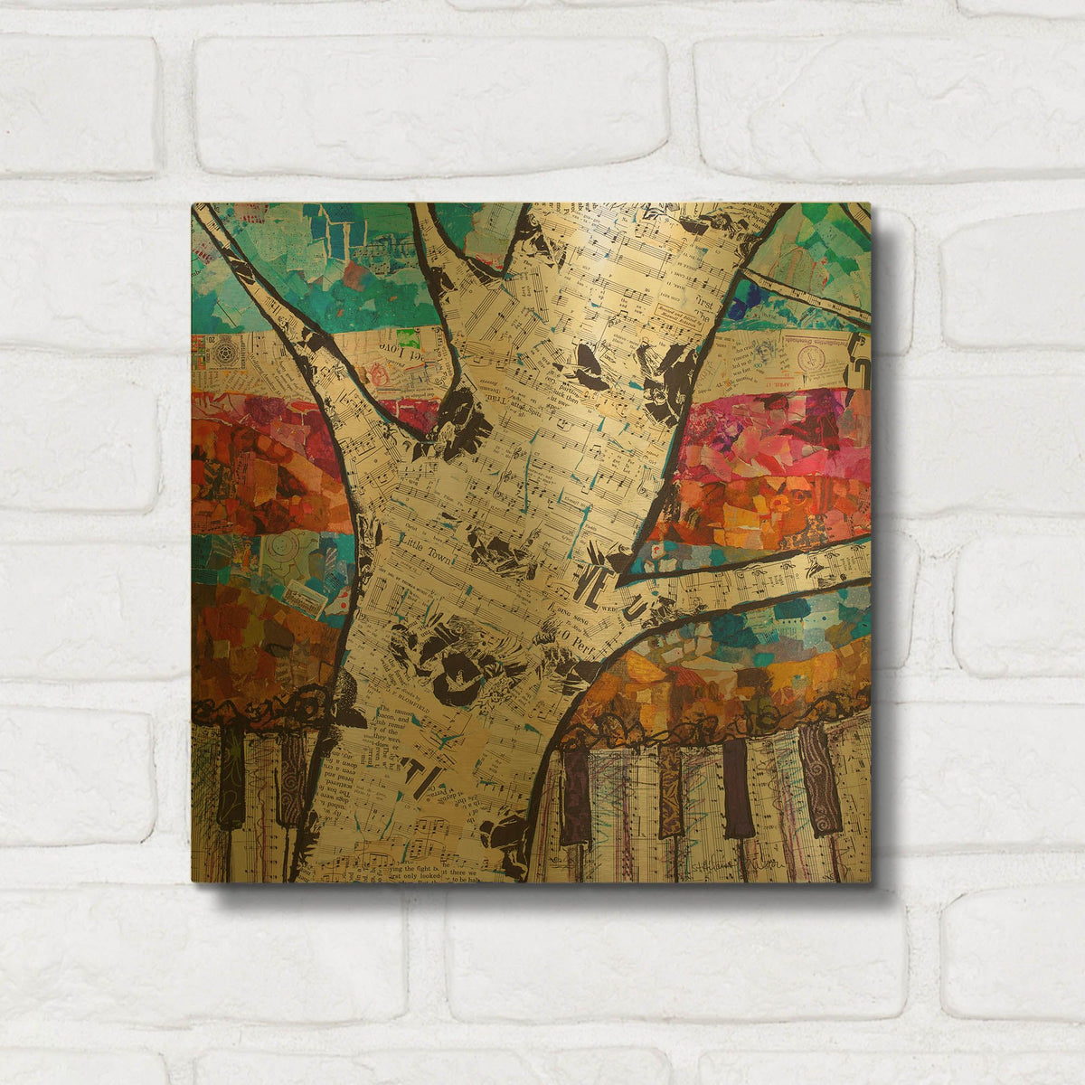 'Birch Keys 1' By St. Hilaire Elizabeth Gold Metal Wall Art