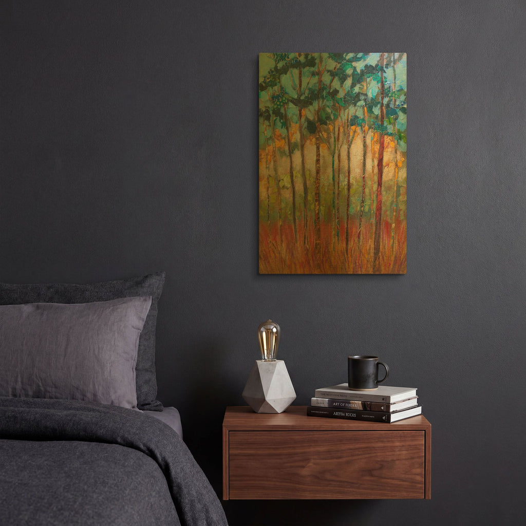 'Among The Pines' By St. Hilaire Elizabeth Gold Metal Wall Art