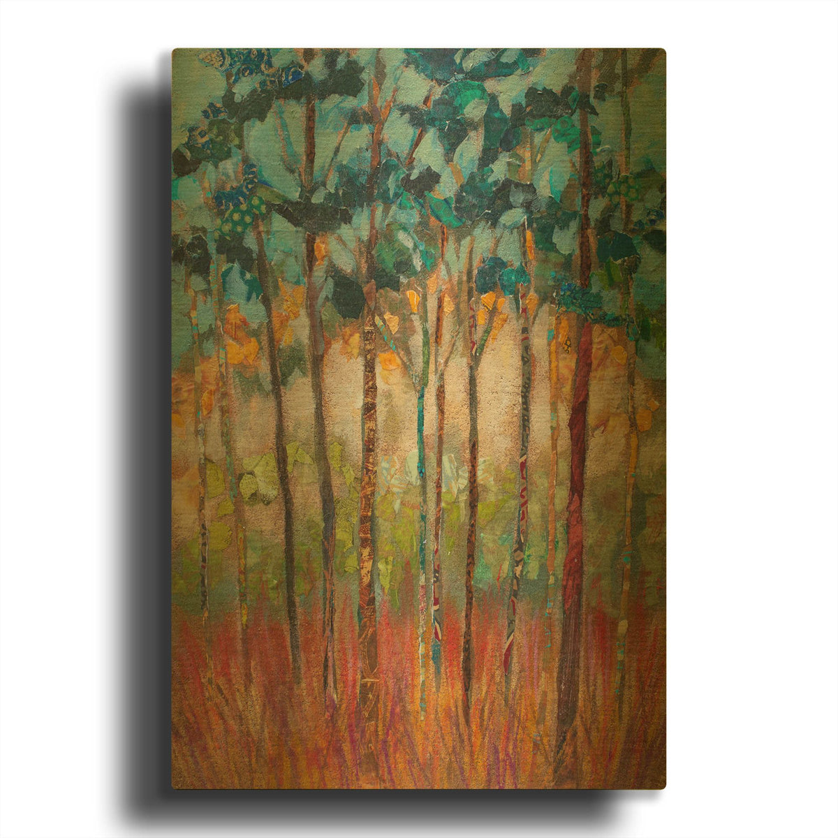 'Among The Pines' By St. Hilaire Elizabeth Gold Metal Wall Art