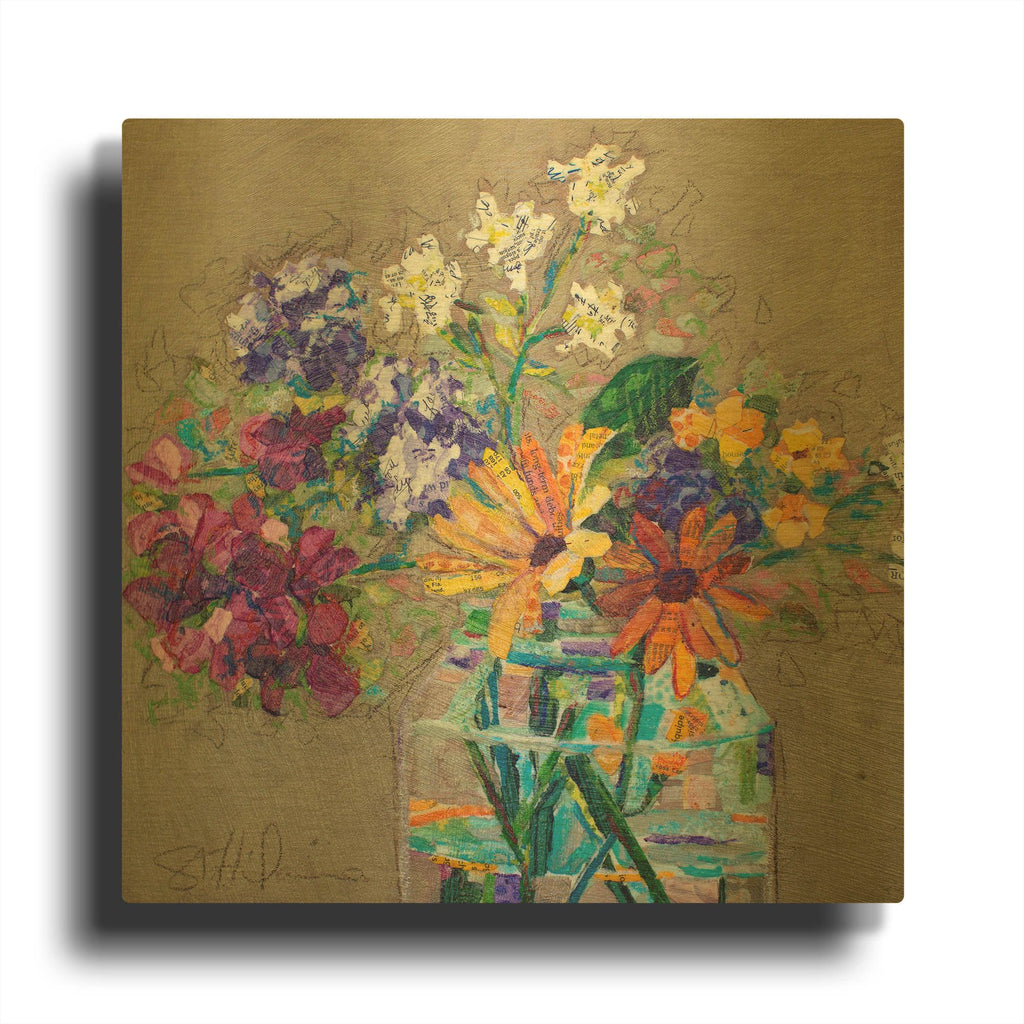 'Lizard Bouquet' By St. Hilaire Elizabeth Gold Metal Wall Art