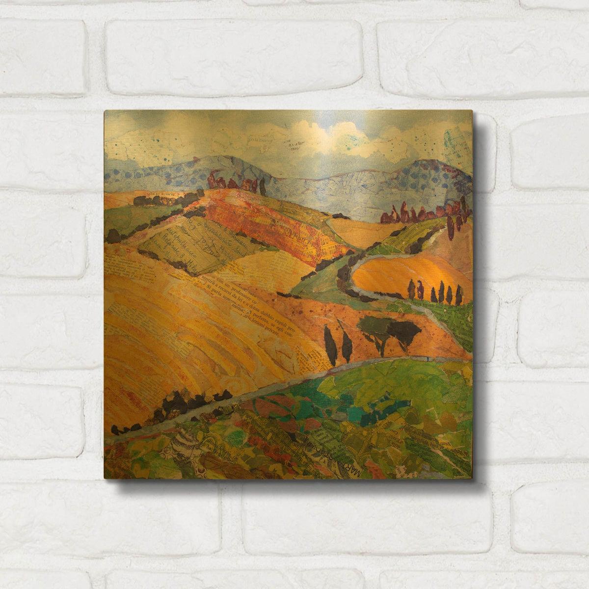 'Tuscany Rolling Hills' By St. Hilaire Elizabeth Gold Metal Wall Art