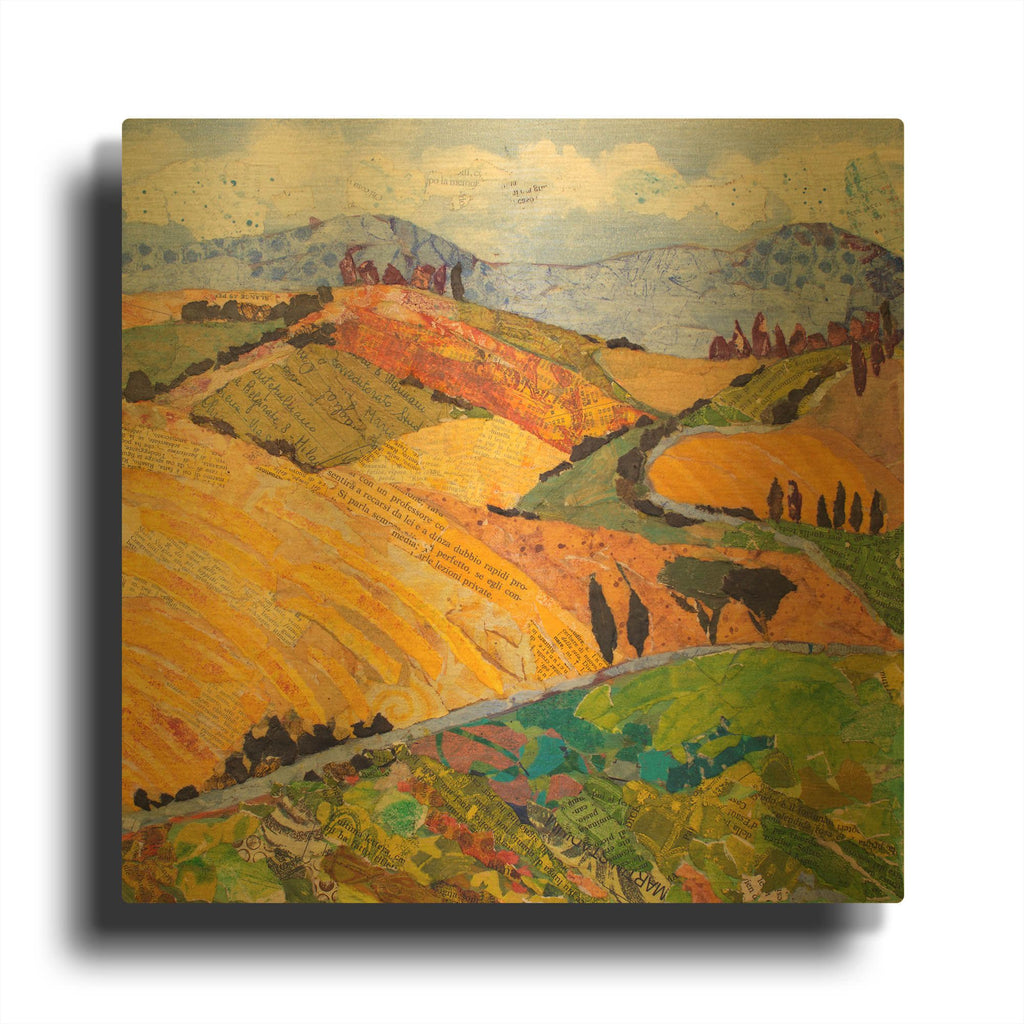 'Tuscany Rolling Hills' By St. Hilaire Elizabeth Gold Metal Wall Art