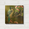 'Blue Jay on Apple Blossoms' By St. Hilaire Elizabeth Gold Metal Wall Art