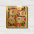 'Abstract Floral on Pink' By St. Hilaire Elizabeth Gold Metal Wall Art