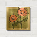 'Abstract Floral on Green' By St. Hilaire Elizabeth Gold Metal Wall Art