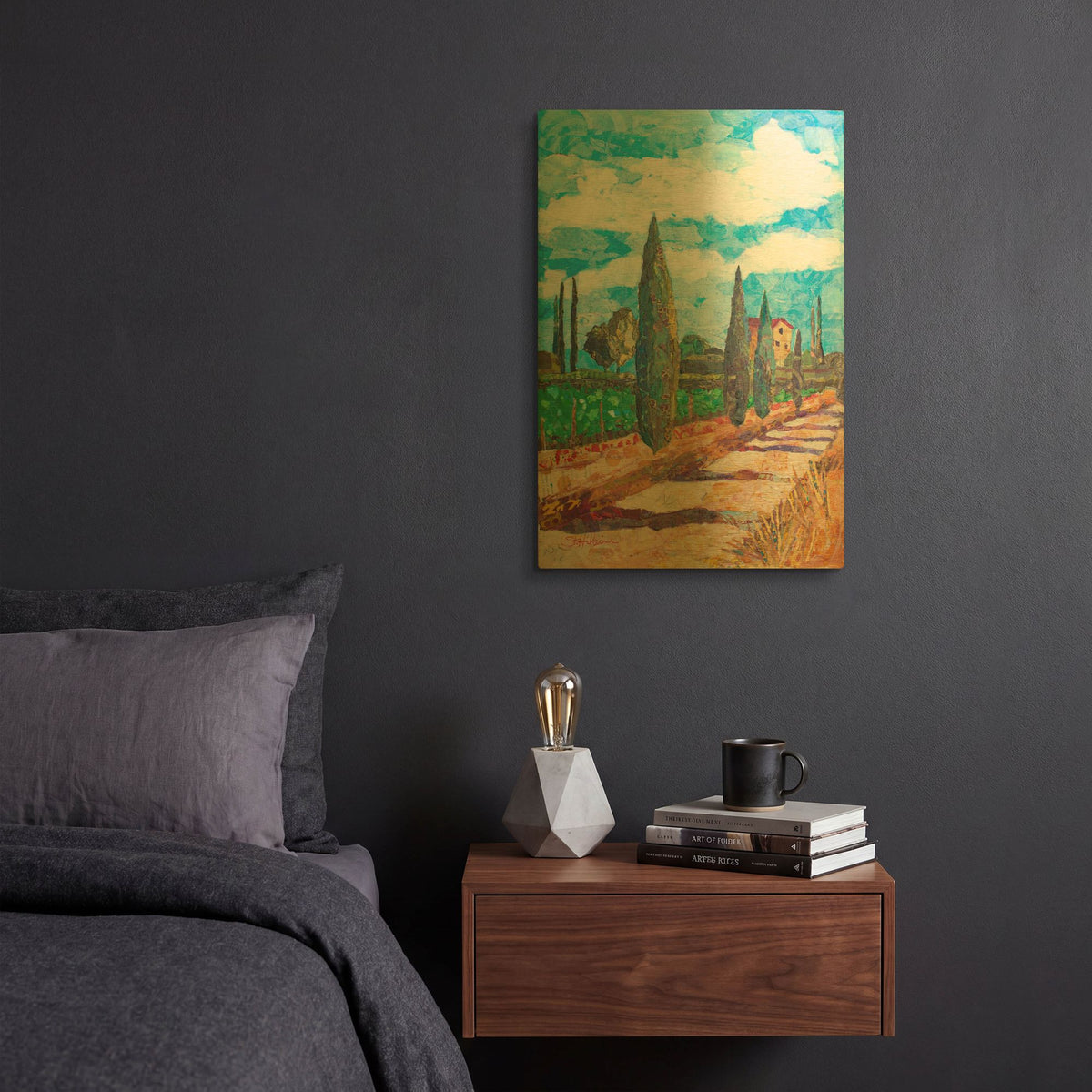 'Tuscan Villa' By St. Hilaire Elizabeth Gold Metal Wall Art
