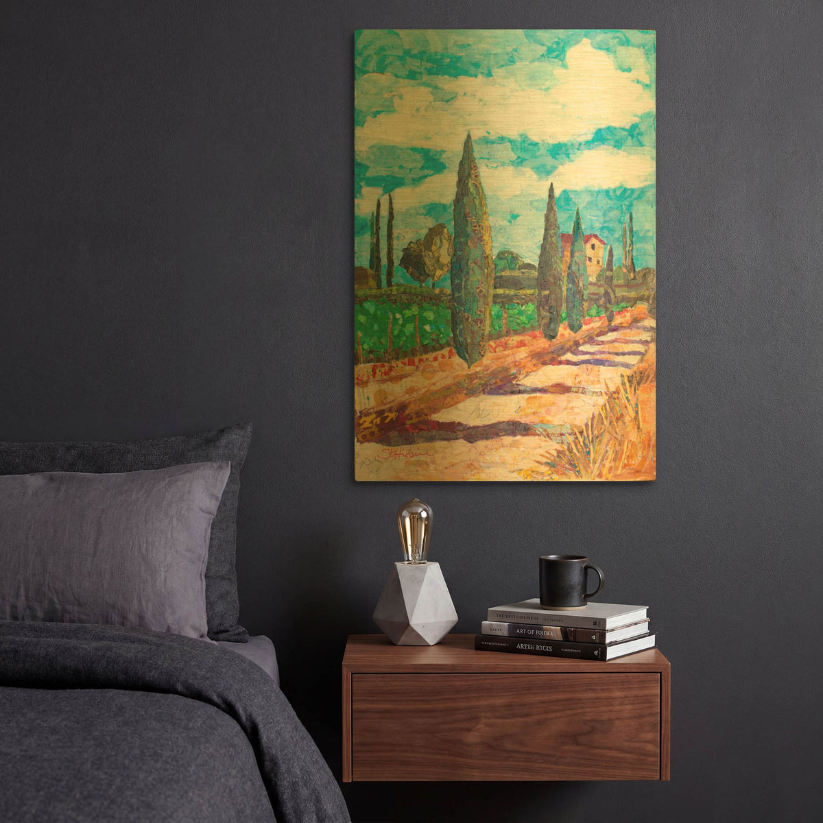 'Tuscan Villa' By St. Hilaire Elizabeth Gold Metal Wall Art