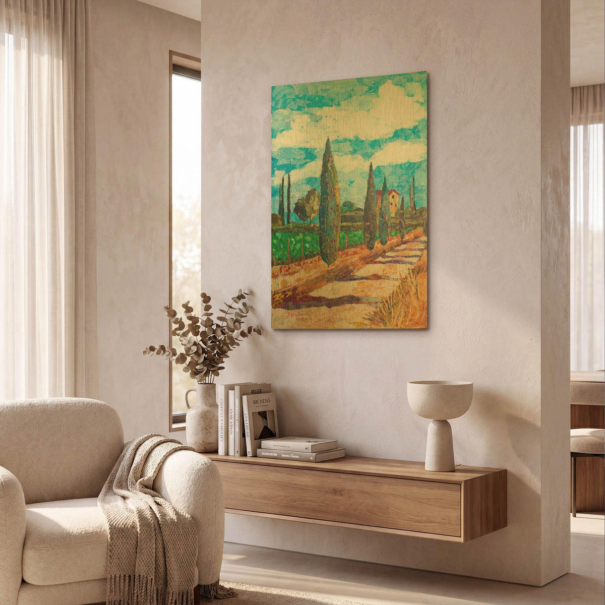 'Tuscan Villa' By St. Hilaire Elizabeth Gold Metal Wall Art