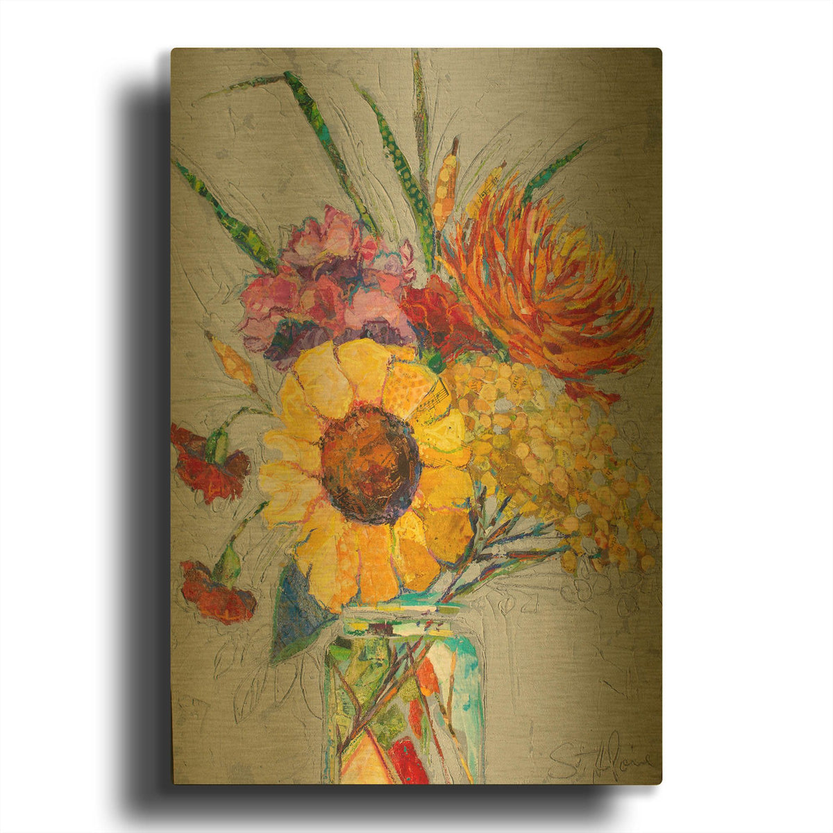 'Falling For You' By St. Hilaire Elizabeth Gold Metal Wall Art
