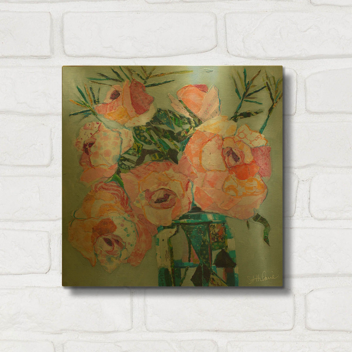 'Pink Pearl 2' By St. Hilaire Elizabeth Gold Metal Wall Art