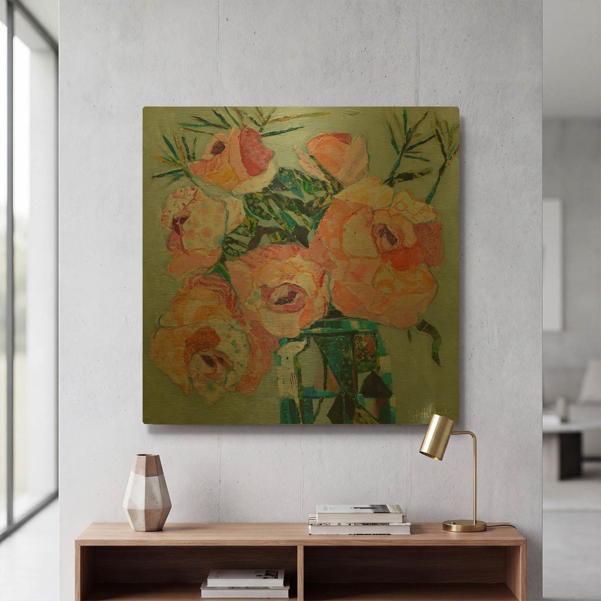 'Pink Pearl 2' By St. Hilaire Elizabeth Gold Metal Wall Art