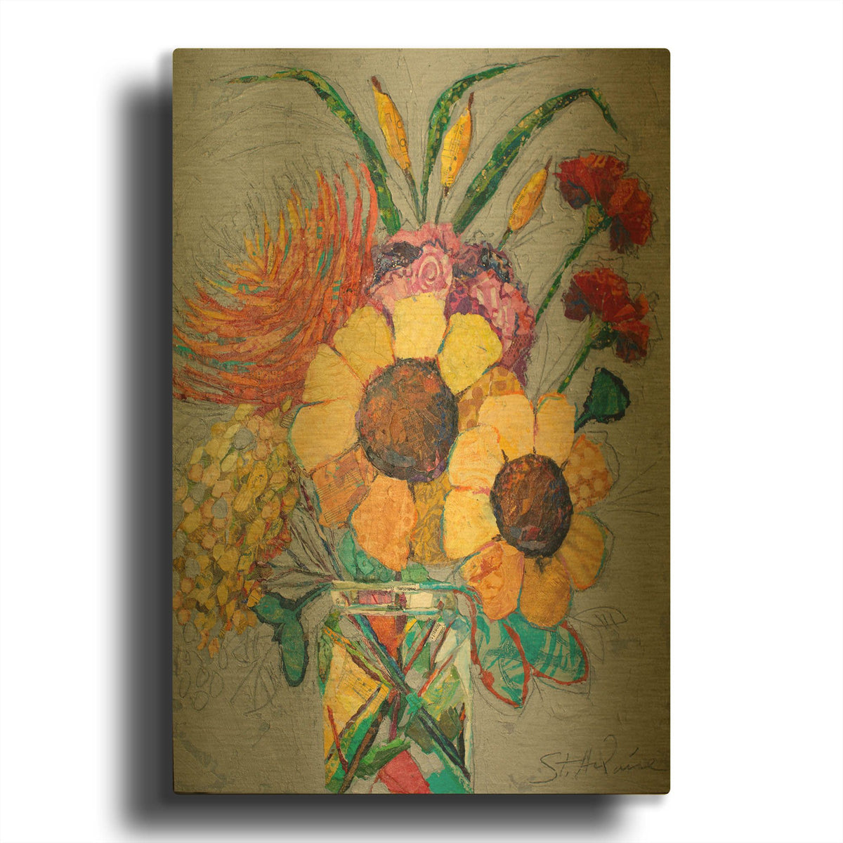 'Falling For You 2' By St. Hilaire Elizabeth Gold Metal Wall Art