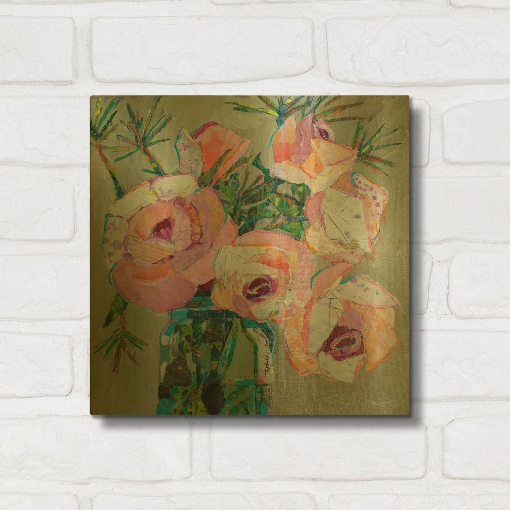 'Pink Pearl' By St. Hilaire Elizabeth Gold Metal Wall Art
