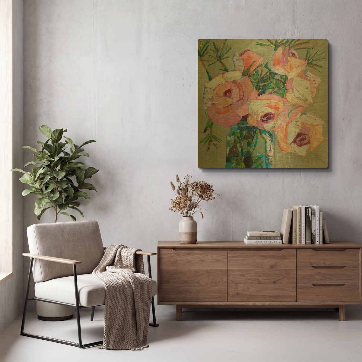 'Pink Pearl' By St. Hilaire Elizabeth Gold Metal Wall Art