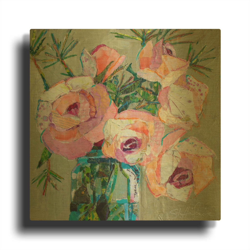 'Pink Pearl' By St. Hilaire Elizabeth Gold Metal Wall Art