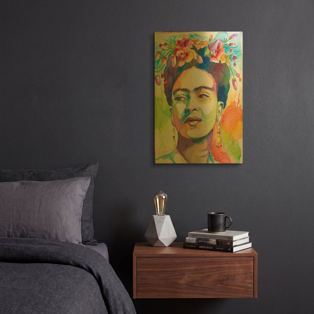 'Frida with Side Glance' By St. Hilaire Elizabeth Gold Metal Wall Art