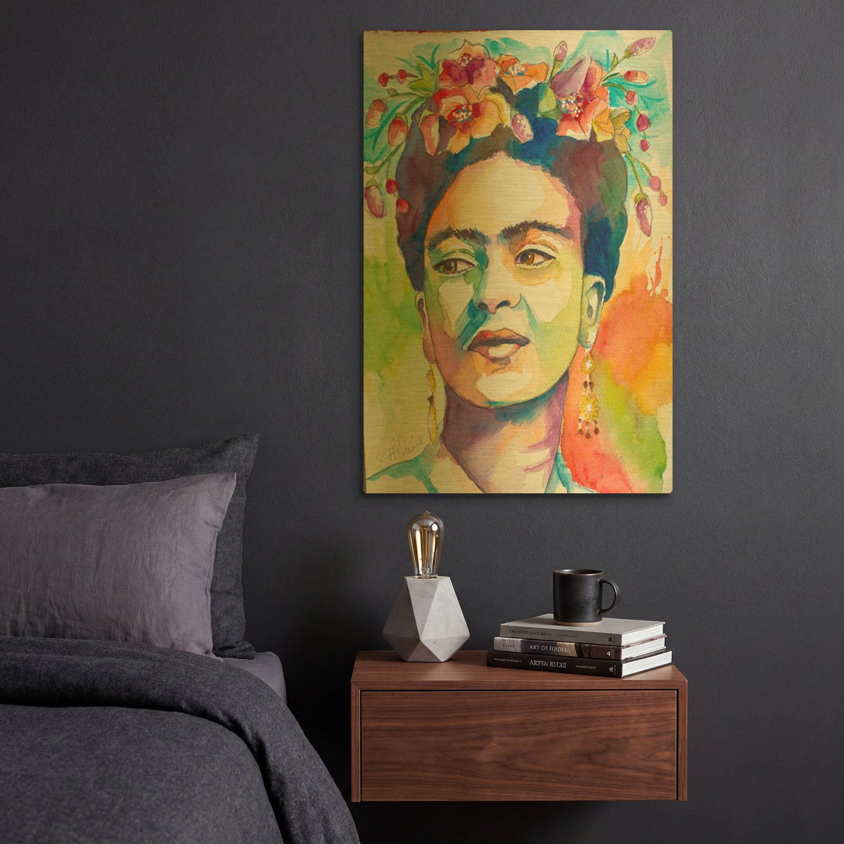 'Frida with Side Glance' By St. Hilaire Elizabeth Gold Metal Wall Art