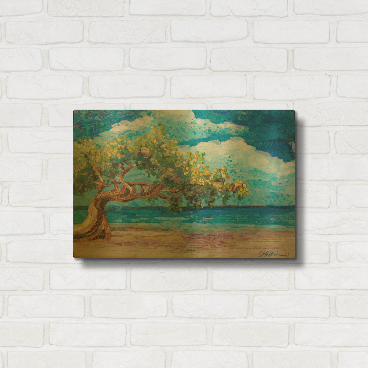 'Divi Divi Tree' By St. Hilaire Elizabeth Gold Metal Wall Art