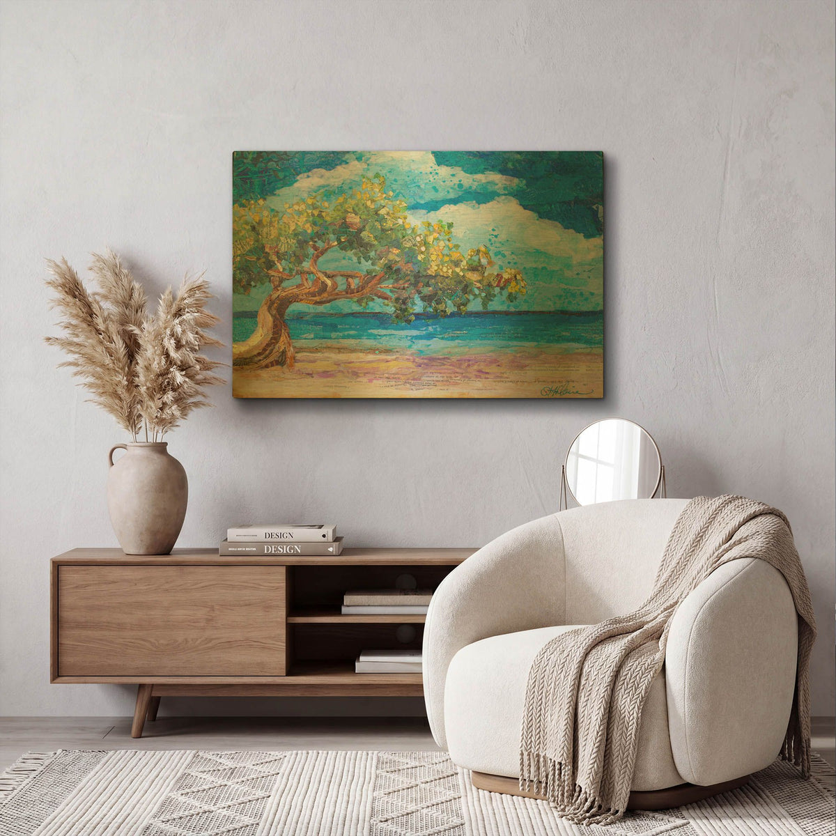 'Divi Divi Tree' By St. Hilaire Elizabeth Gold Metal Wall Art