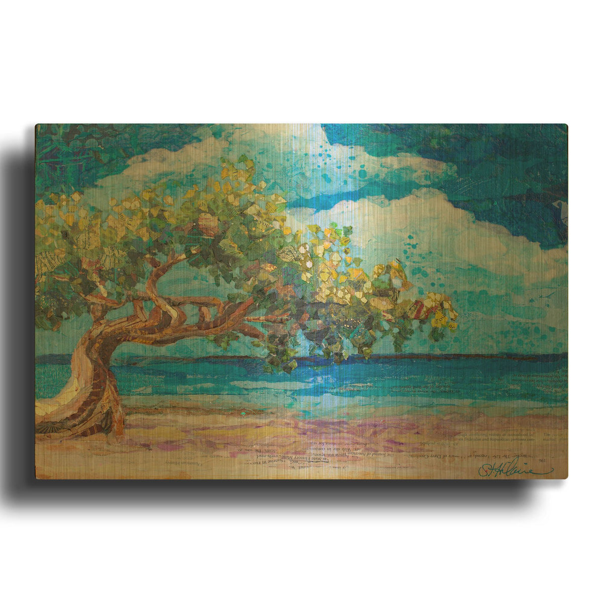 'Divi Divi Tree' By St. Hilaire Elizabeth Gold Metal Wall Art